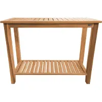 Axi Niah Table Murale En Bois De Teck Brun | Pour Jardin Avec Tablette | Console Pour L'Intérieur Ou L'Extérieur | 120 X 45 X 90 Cm