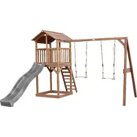 Axi Beach Tower With Double Swing Brown - Toboggan Gris