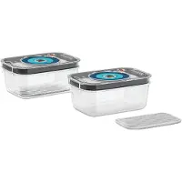 Bosch - Accessoires sous vide 2 boites de 1 litre en Tritan avec indicateur de date et témoin de mise sous vide.