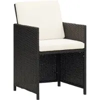 vidaXL Ensemble de jardin 11 pièces avec coussins Poly rotin noir