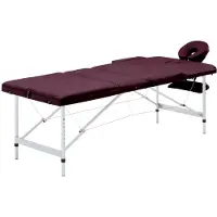 vidaXL Table de massage pliable 3 zones Aluminium Violet vin