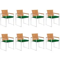 vidaXL Chaises de jardin 8 pcs. avec coussins bois massif acacia
