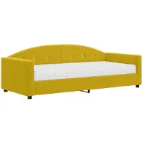 vidaXL Lit de jour avec matelas jaune 90x200 cm velours