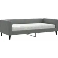 vidaXL Lit de jour avec matelas gris foncé 90x200 cm Tissu