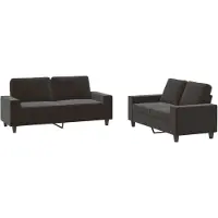 vidaXL ensemble de canapés 2 pièces Noir Tissu