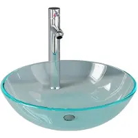 vidaXL Lavabo avec robinetterie et vidage verre trempé