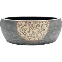 vidaXL Vasque à poser Noir et Marron Rond Ø41x14 cm Céramique