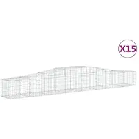 vidaXL Gabions avec arc surélevé 15 pcs. 400x50x40/60cm Fer galvanisé