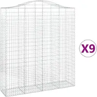 vidaXL Gabions avec arc surélevé 9 pcs. 200x50x220/240cm Fer galvanisé
