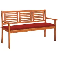 vidaXL banc de jardin 3 places avec support 150 cm en bois massif d'eucalyptus