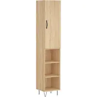 vidaXL Highboard chêne Sonoma 34,5x34x180 cm Matériau dérivé du bois