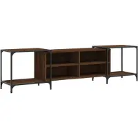 DKD Home Decor Armoire TV marron imitation chêne 203x37x50 cm Matériau dérivé du bois
