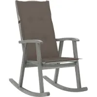 vidaXL Chaise à bascule avec support Gris Bois massif Acacia