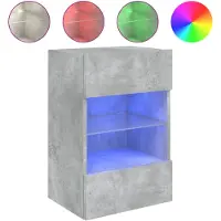 vidaXL Armoire TV murale avec lampes LED gris béton 40x30x60,5 cm