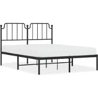 DKD Home Decor Cadre de lit avec tête de lit en métal noir 135x190 cm