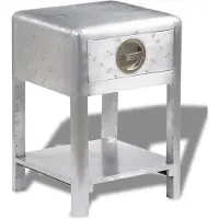 vidaXL Table de coin avec 1 tiroir vintage Style d'aviation