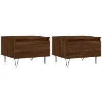 vidaXL Tables basses 2 pcs. Brun imitation chêne 50x46x35 cm bois composite