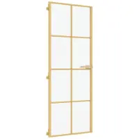 vidaXL Porte intérieure mince Golden 76x201,5 cm verre trempé et aluminium