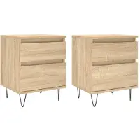 vidaXL Tables de chevet 2 pcs chêne sonoma 40x35x50 cm bois ingénierie