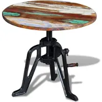vidaXL Table auxiliaire Bois de récupération massif Fonte 60x(42-63)cm