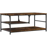 vidaXL Table basse chêne fumé 90x49x40 cm bois composite