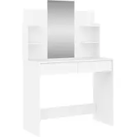 vidaXL Coiffeuse avec miroir blanc 96x39x142 cm