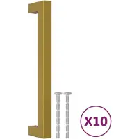 vidaXL Poignées d'armoire 10 pcs doré 160 mm acier inoxydable