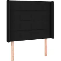 vidaXL Tête de lit avec oreilles noir 103x16x118/128 cm Tissu