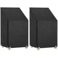 vidaXL Housses de chaise de jardin 2 pcs 8 œillets 65x65x80/120 cm PE