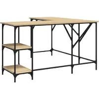 vidaXL Bureau Chêne Sonoma 139x139x75 cm Bois composite