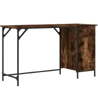 vidaXL Table d'ordinateur chêne fumé 131x48x75 cm bois composite