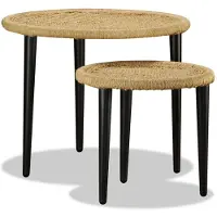 vidaXL Ensemble de tables d'appoint 2 pcs. Nature Jute