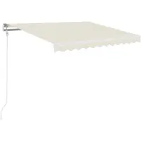 vidaXL Marquise manuellement rétractable avec LED 350x250 cm Crème