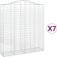 vidaXL Gabions 7 pcs voûtés 200x50x220/240 cm en fer