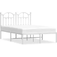 vidaXL Cadre de lit avec tête de lit en métal blanc 120x200 cm