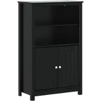 vidaXL Armoire de salle de bain BERG Noir 69,5x34x110 cm Pin massif