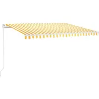 vidaXL Store manuel rétractable 450x350 cm jaune et blanc
