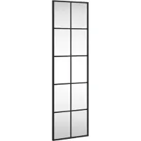 vidaXL Miroir mural noir 30x100 cm rectangulaire fer