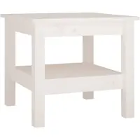 vidaXL Table basse blanche 45x45x40 cm pin massif