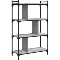 vidaXL Bibliothèque à 4 niveaux sonoma gris 76x32x123 cm