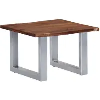 vidaXL Table basse avec bords naturels 60 x 60 x 40 cm en bois massif d'acacia