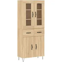 vidaXL Highboard chêne Sonoma 69,5x34x180 cm Matériau dérivé du bois