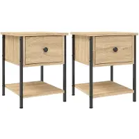 vidaXL Tables de chevet 2 pcs chêne sonoma 34x35,5x45 cm