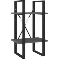 vidaXL Bibliothèque à 2 niveaux Gris 40x30x70 cm Bois de pin massif
