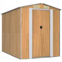 vidaXL Abri de jardin 192x274x223 cm acier galvanisé brun clair