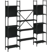 vidaXL Bibliothèque noir 155,5x24x166,5 cm bois d'ingénierie