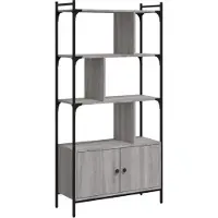 vidaXL Bibliothèque avec portes sonoma gris 76,5x30x154,5 cm