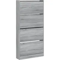 vidaXL Armoire à chaussures 4 tiroirs rabattables sonoma gris