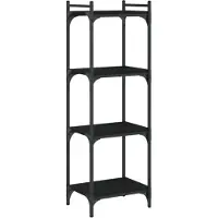 vidaXL Bibliothèque à 4 niveaux noir 40x30x120 cm bois d'ingénierie