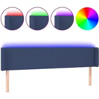 vidaXL Tête de lit LED bleue 163x16x78/88 cm Tissu
